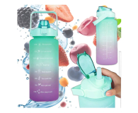 ExtraLink Butelka motywacyjna bidon na wodę 2000ml zielono-fioletowa B - 1585401 - zdjęcie 2